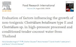 Figure 3. Open Access reference article published in Food Research International with promising results evaluating the factors with an influence in C. botulinum growth in HPP coconut water Figure 3. Open Access reference article published in Food Research International with promising results evaluating the factors with an influence in C. botulinum growth in HPP coconut water